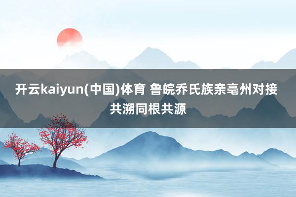 开云kaiyun(中国)体育 鲁皖乔氏族亲亳州对接 共溯同根共源