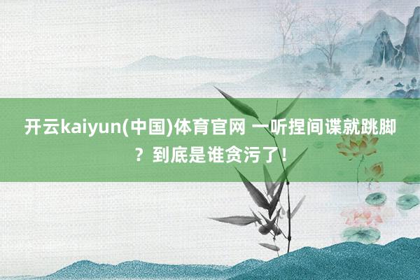 开云kaiyun(中国)体育官网 一听捏间谍就跳脚？到底是谁贪污了！