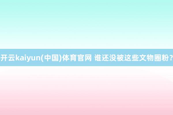 开云kaiyun(中国)体育官网 谁还没被这些文物圈粉？