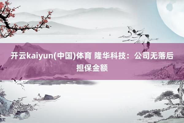 开云kaiyun(中国)体育 隆华科技：公司无落后担保金额